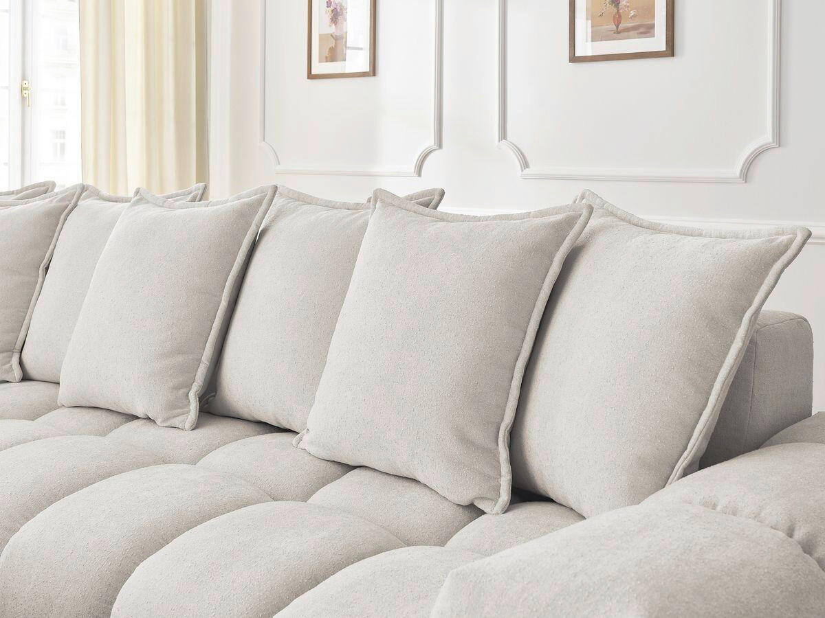 ECKSOFA Ottomane links  EVEREST Beige Struktur  - Beige/Schwarz, MODERN, Kunststoff/Textil (210/352cm) - Livetastic