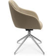 ARMLEHNSTUHL  in Aluminium Echtleder pigmentiert  - Beige/Alufarben, Design, Leder/Metall (58/81,5-84,5/60cm) - Johann Jakob