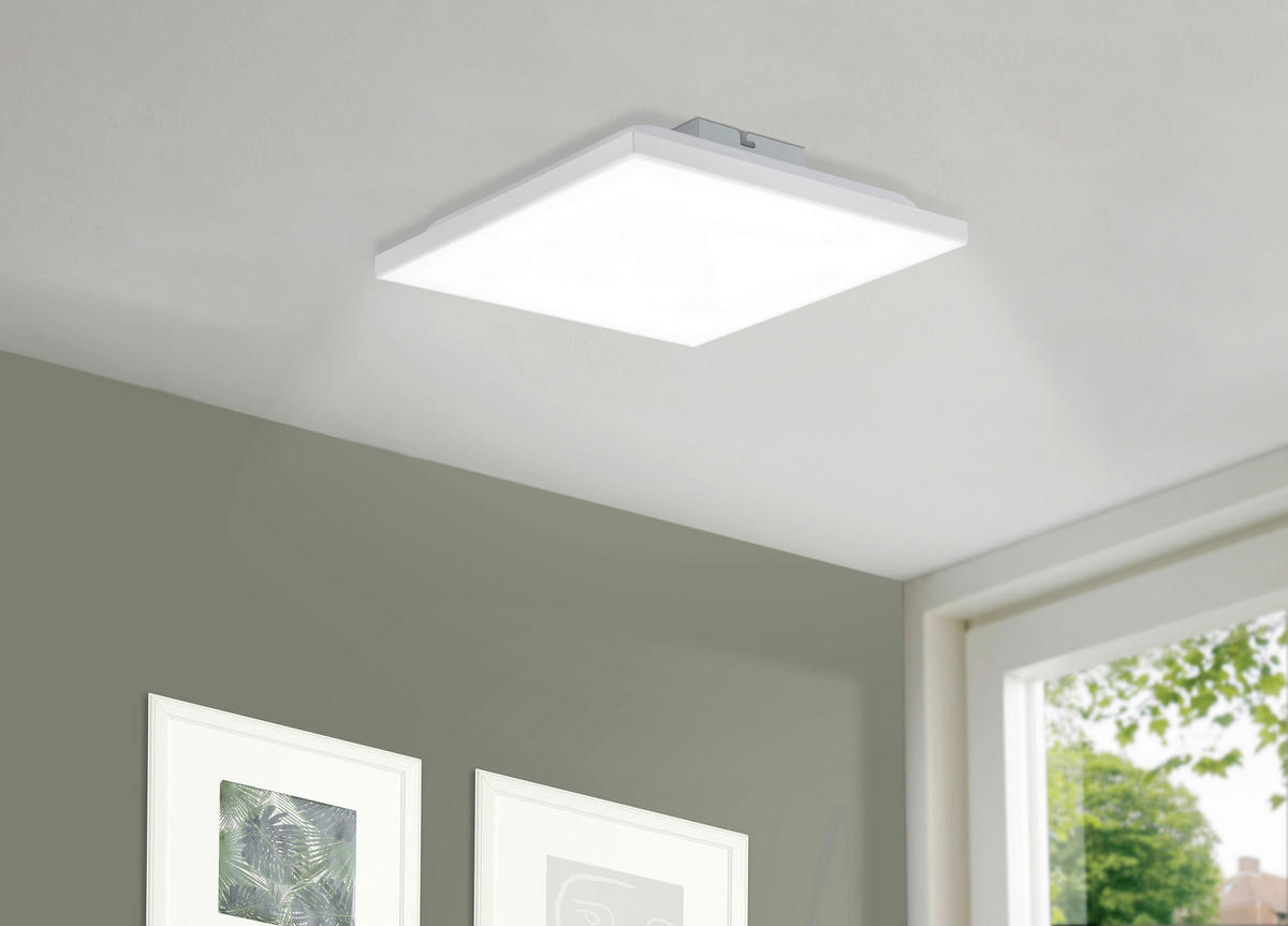 LED-DECKENLEUCHTE 28,7/28,7/6,2 cm  - Weiß, Design, Kunststoff/Metall (28,7/28,7/6,2cm)