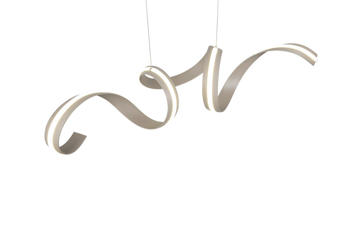 LED-HÄNGELEUCHTE 160/45/300 cm    - Beige/Weiß, Design, Kunststoff/Metall (160/45/300cm) - Cinque