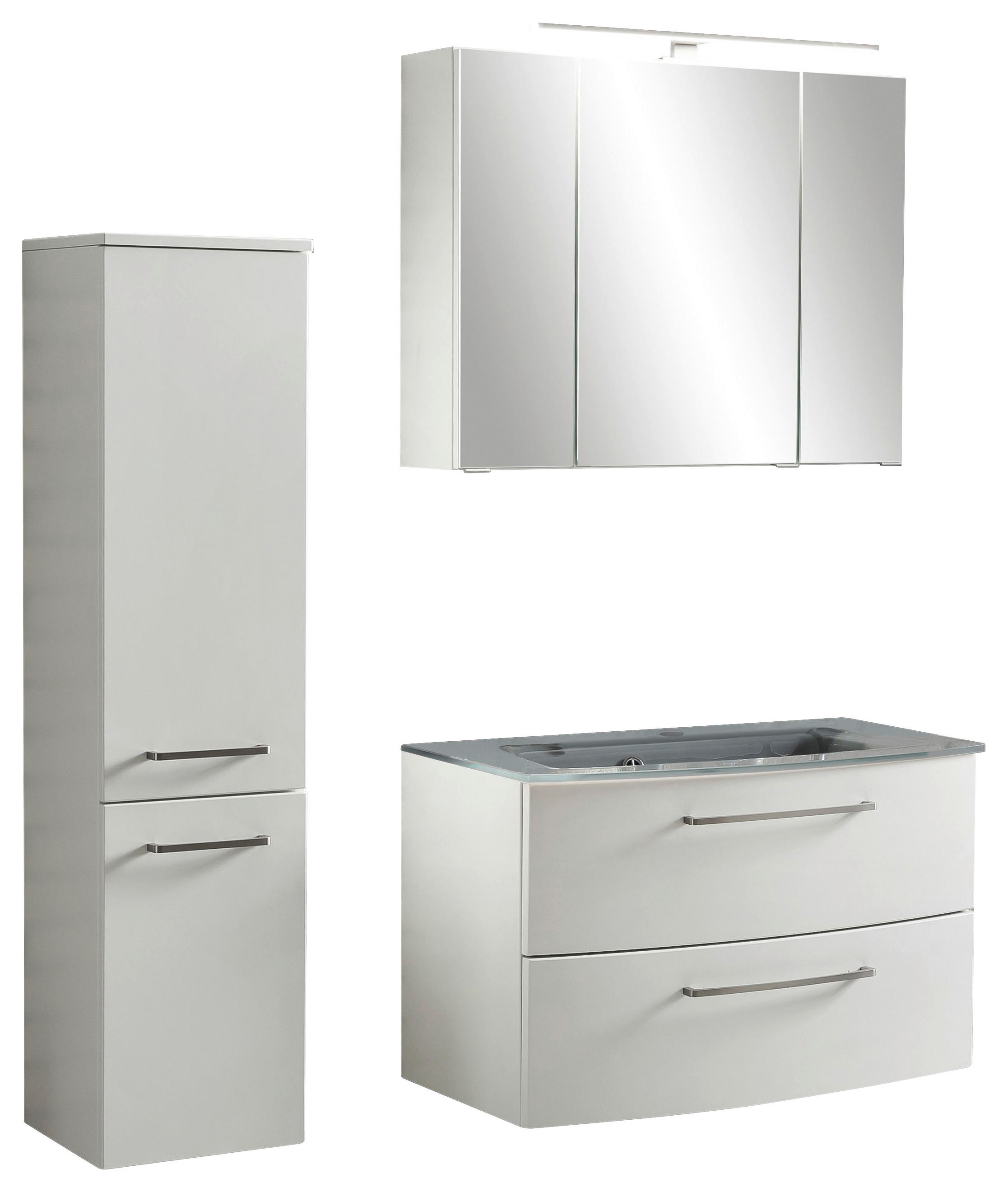 BADEZIMMER  in 110 cm  - Weiss/Grau, Konventionell, Glas/Holzwerkstoff (110cm) - Held