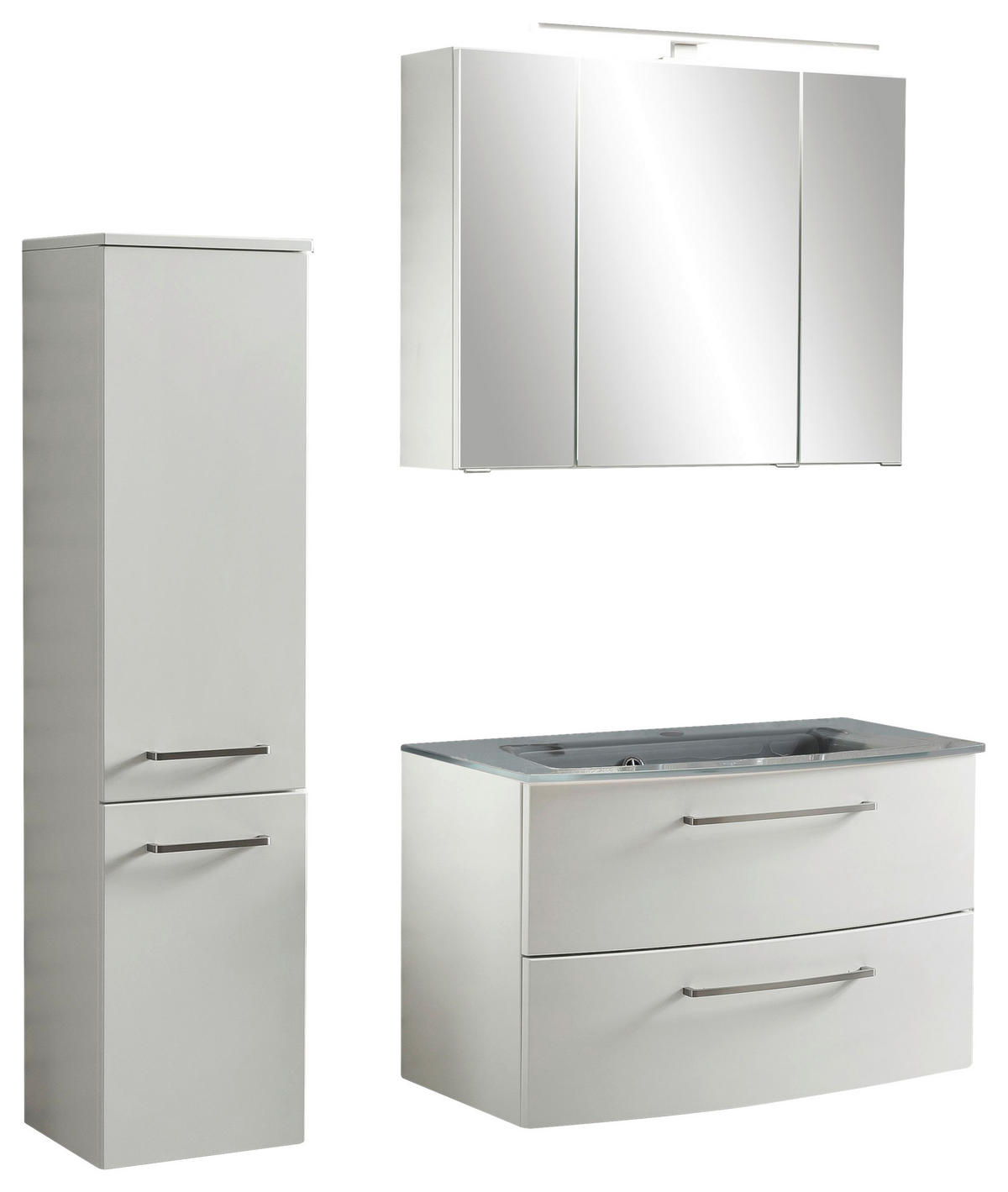 BADEZIMMER  in 110 cm  - Weiss/Grau, Konventionell, Glas/Holzwerkstoff (110cm) - Held