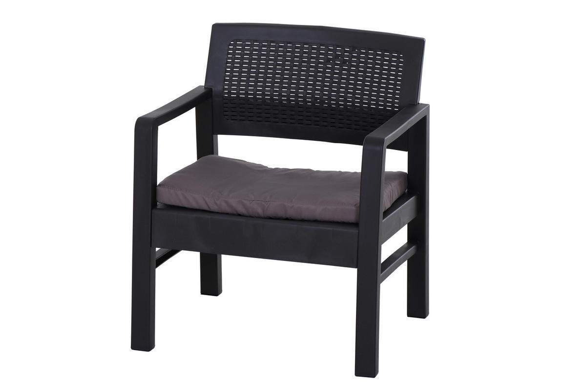 BALKONSET  3-teilig  - Anthrazit, MODERN, Kunststoff (58/74/63cm) - Gardenson