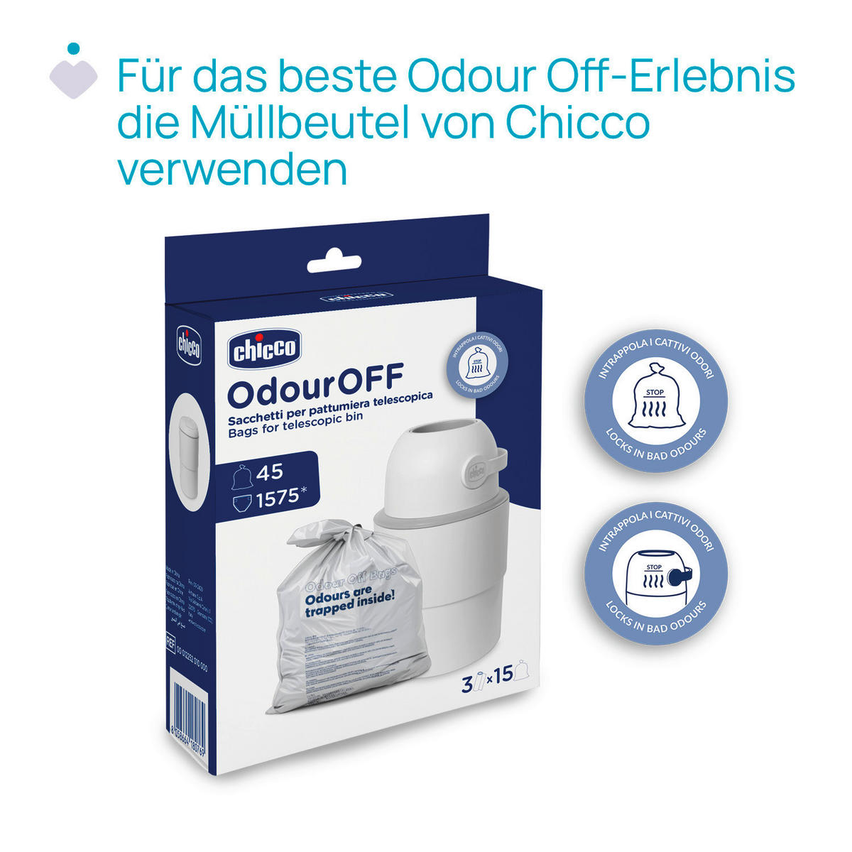 WINDELEIMER - Weiß, Basics, Kunststoff (28,5/48/28,5cm) - Chicco