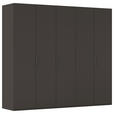 DREHTÜRENSCHRANK 251/223/61 cm,  in Graphitfarben, 5-türig  - Graphitfarben, Basics, Holzwerkstoff/Metall (251/223/61cm) - Novel
