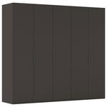 DREHTÜRENSCHRANK 251/223/61 cm,  in Graphitfarben, 5-türig  - Graphitfarben, Basics, Holzwerkstoff/Metall (251/223/61cm) - Novel