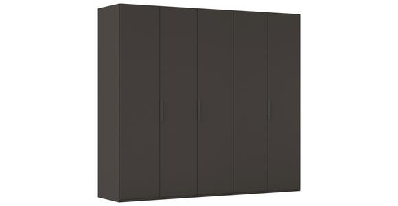 DREHTÜRENSCHRANK 251/223/61 cm,  in Graphitfarben, 5-türig  - Graphitfarben, Basics, Holzwerkstoff/Metall (251/223/61cm) - Novel