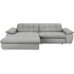 ECKSOFA in Mikrofaser Hellgrau  - Chromfarben/Hellgrau, Design, Textil/Metall (180/265cm) - Carryhome