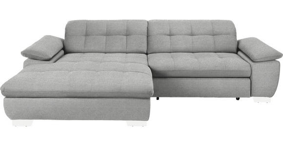 ECKSOFA in Mikrofaser Hellgrau  - Chromfarben/Hellgrau, Design, Textil/Metall (180/265cm) - Carryhome