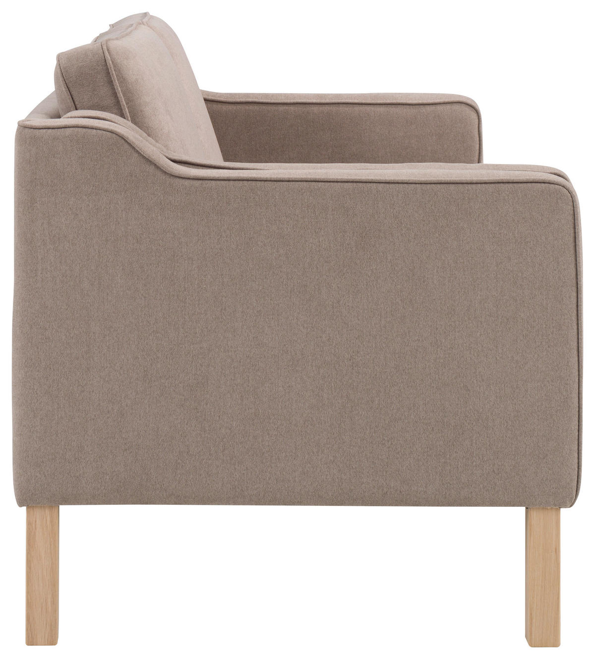 2-SITZER-SOFA Chenille Hellbraun  - Hellbraun/Eichefarben, Design, Holz/Textil (148/84/82cm)