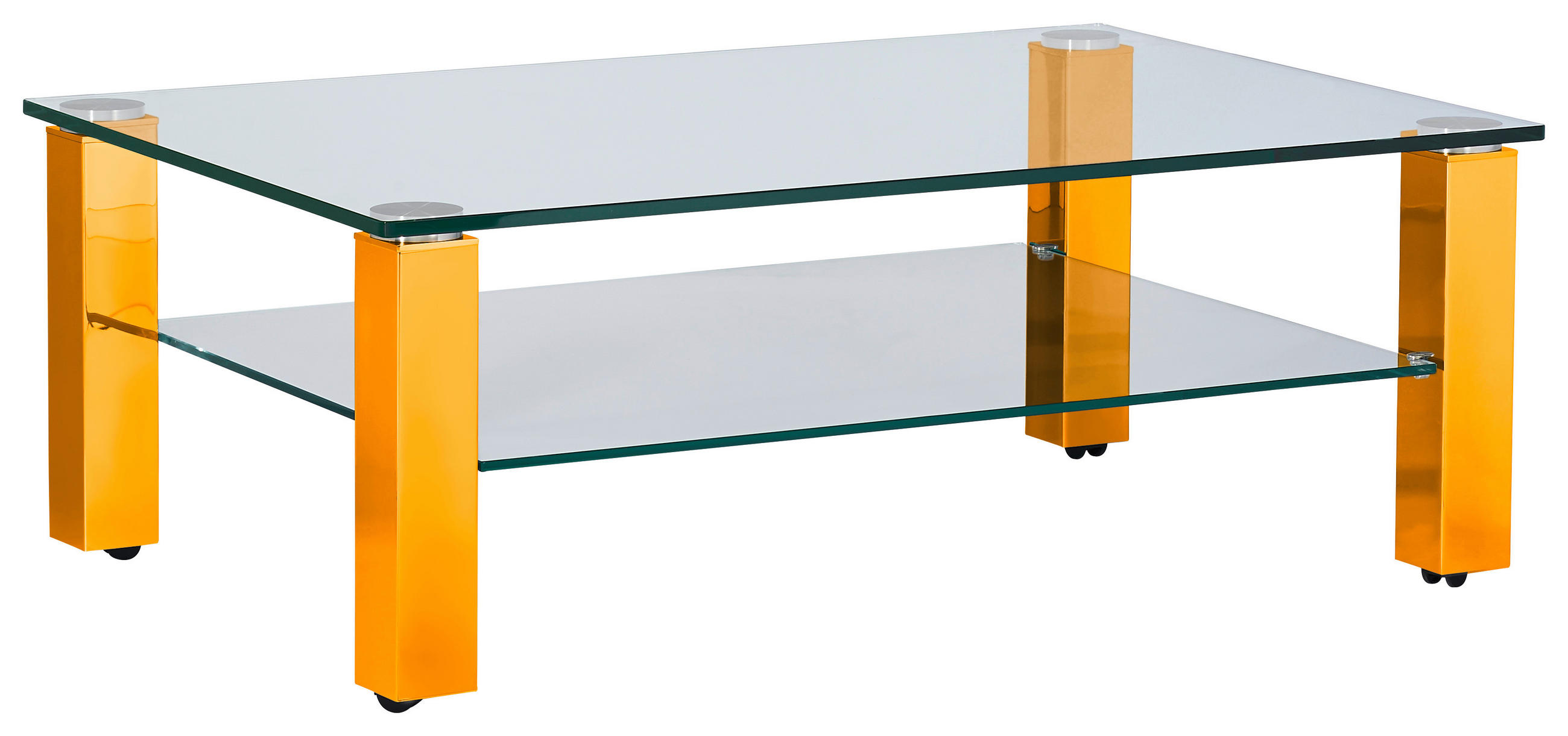 COUCHTISCH in Metall, Glas 110/70/42,5 cm  - Gelb, Design, Glas/Kunststoff (110/70/42,5cm)