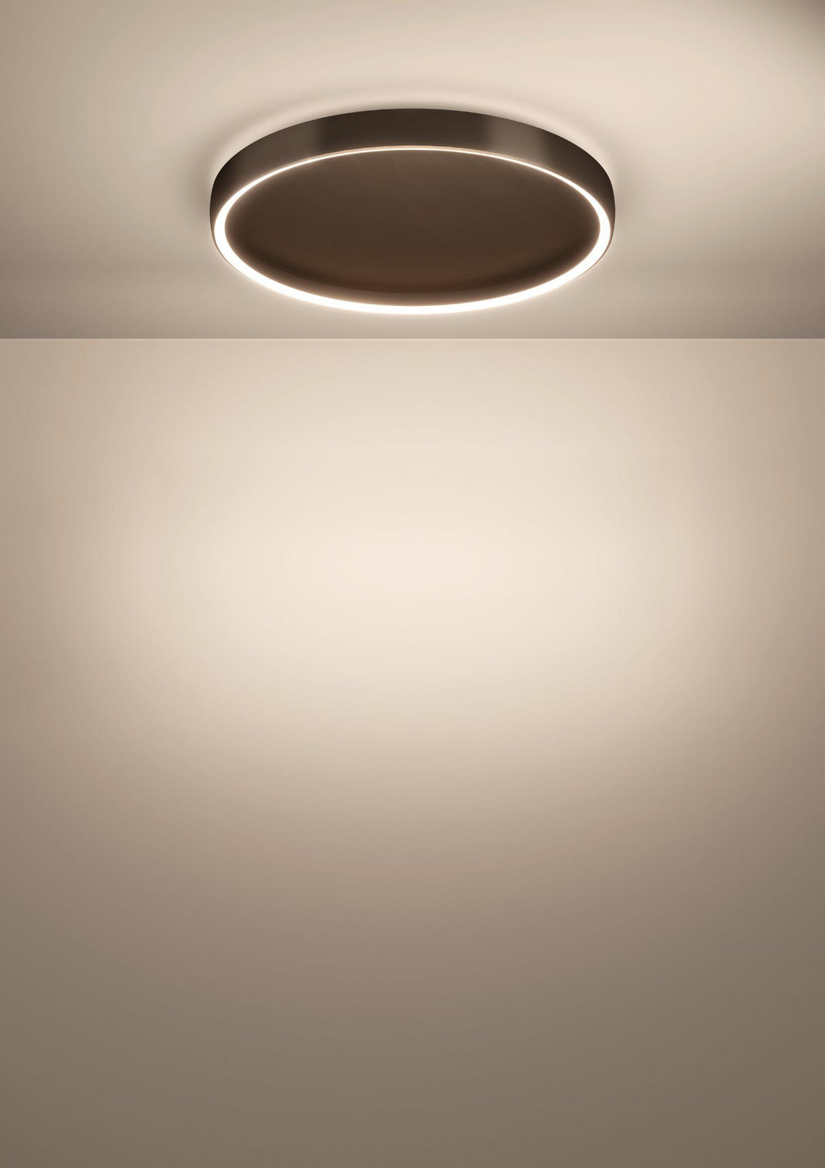 LED-DECKENLEUCHTE TRABUCO 55/7 cm   - Schwarz/Braun, Design, Kunststoff/Metall (55/7cm) - Eglo