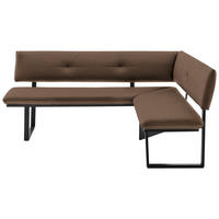 ECKBANK 205/165 cm  in Schwarz, Dunkelbraun  - Dunkelbraun/Schwarz, MODERN, Textil/Metall (205/165cm) - Cantus
