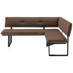 ECKBANK 190/150 cm  in Schwarz, Dunkelbraun  - Dunkelbraun/Schwarz, MODERN, Textil/Metall (190/150cm) - Cantus