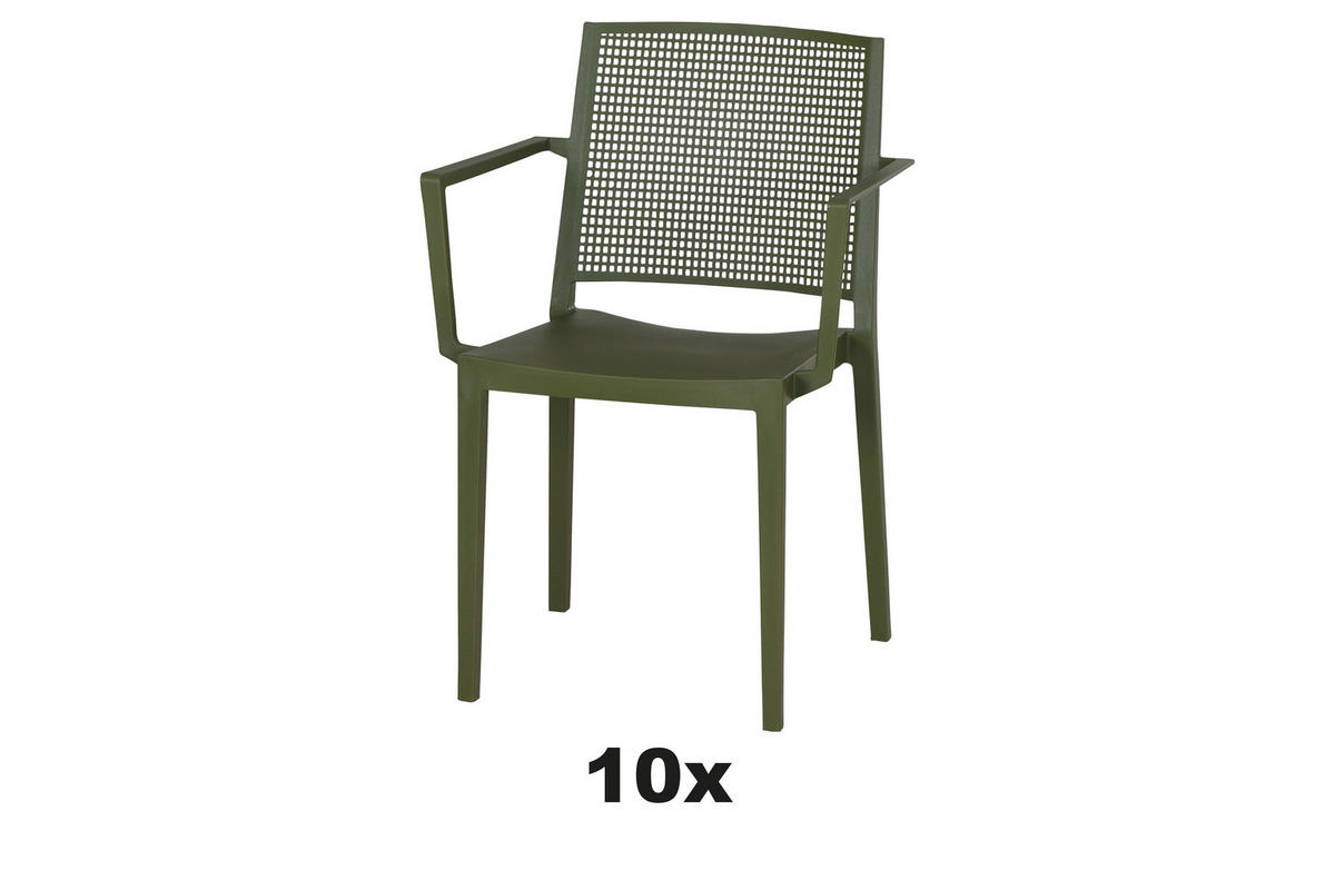 GARTENSESSEL-SET Kunststoff Grün  - Grün, Basics, Kunststoff (57/80/56cm) - Siena Garden
