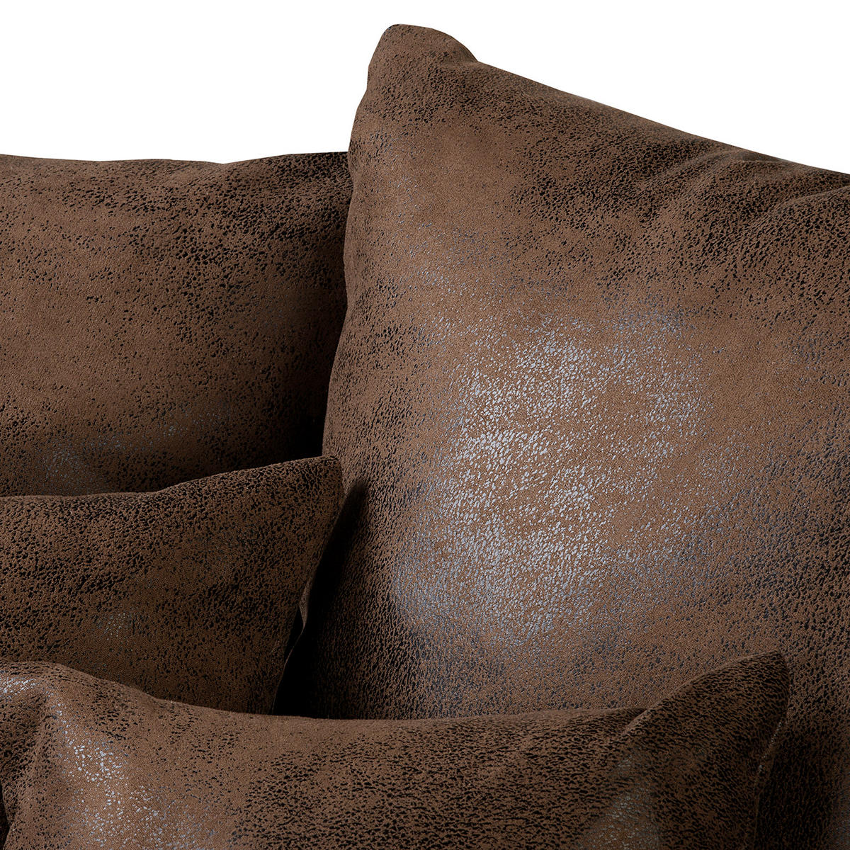 ECKSOFA Lederlook Dunkelbraun  - Dunkelbraun/Schwarz, Design, Kunststoff/Textil (243/284cm) - P & B