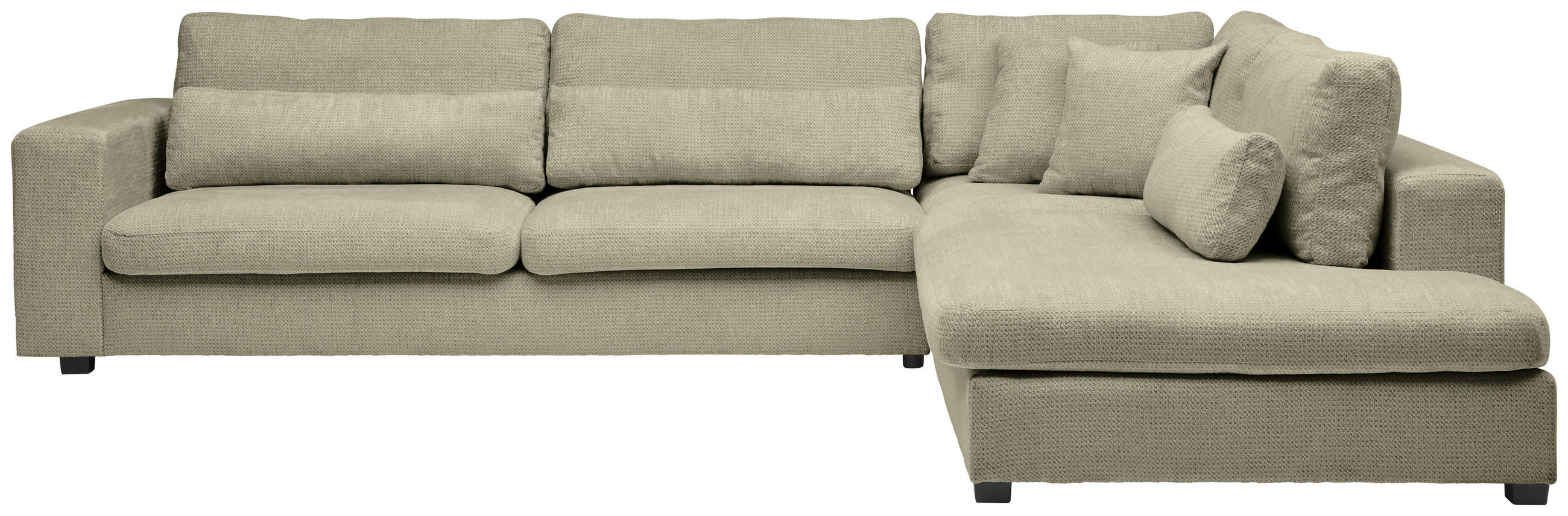 ECKSOFA Beige Chenille  - Beige/Schwarz, KONVENTIONELL, Kunststoff/Textil (314/250cm) - Carryhome