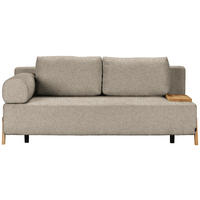 SCHLAFSOFA  in Teddystoff Greige  - Greige/Naturfarben, Design, Holz/Textil (211/88/102cm) - Niels Andersson