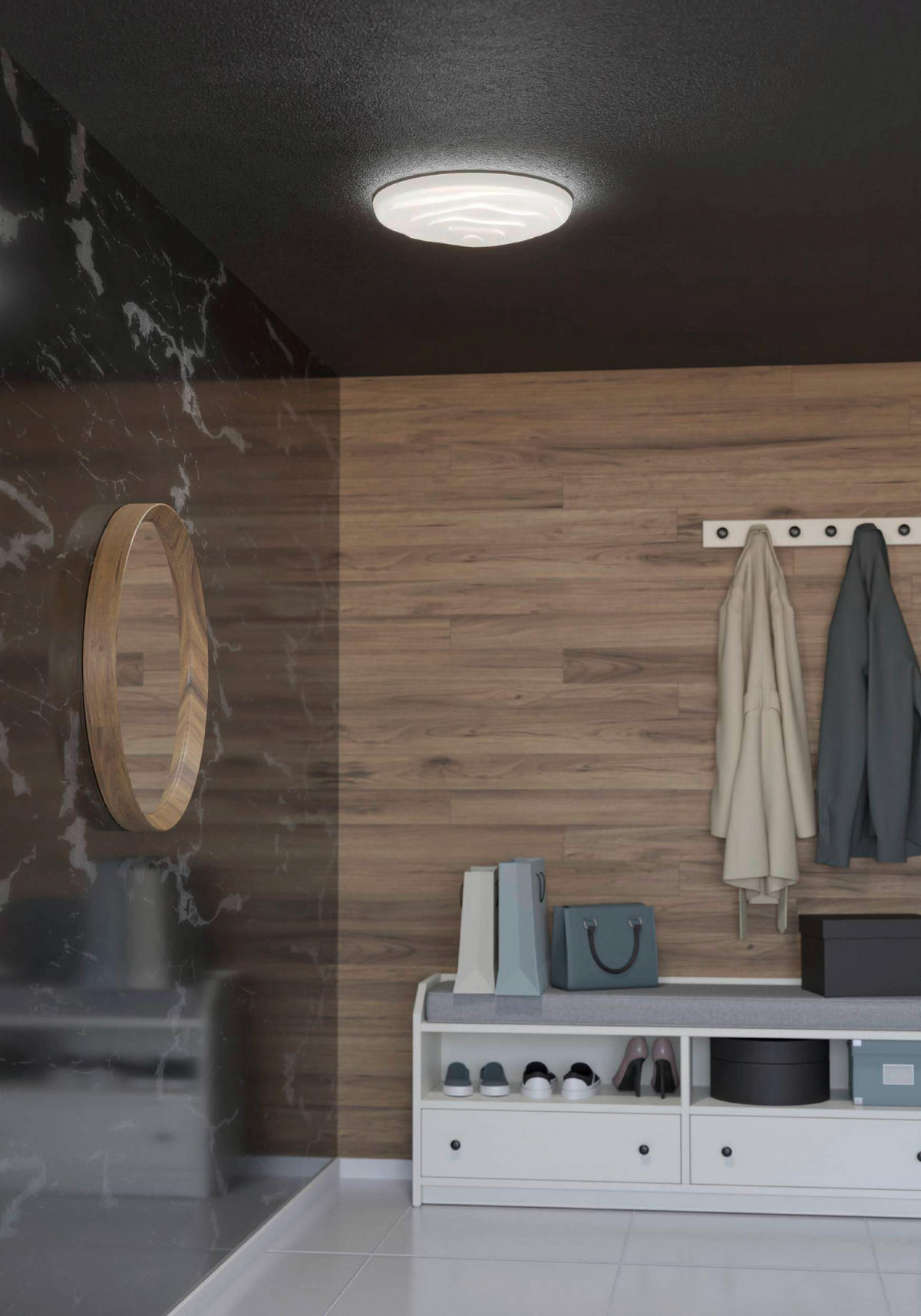 LED-DECKENLEUCHTE 48/10 cm   - Weiß, Basics, Kunststoff/Metall (48/10cm) - Eglo