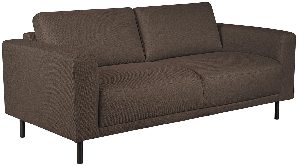 3-SITS SOFFA i brun, rostfärgad  - brun/svart, Design, metall/trä (213,5/78/90cm) - Pure Home Comfort