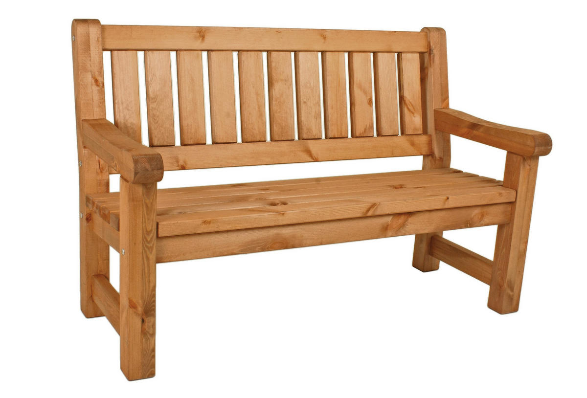 GARTENBANK 124/96/69,5 cm Kiefer   - Braun/Kieferfarben, MODERN, Holz (124/96/69,5cm) - Gardenson