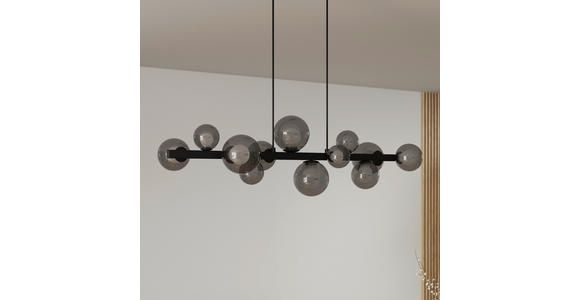 LED-HÄNGELEUCHTE Regulus 95/27/150 cm  - Schwarzbraun, Design, Glas/Metall (95/27/150cm) - Dieter Knoll