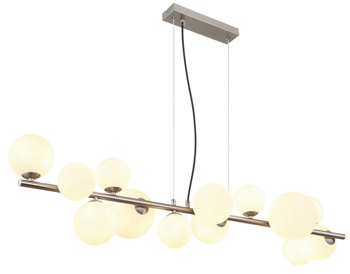 LED-HÄNGELEUCHTE  120/34,5 cm   - Transparent/Opal, Design, Glas/Kunststoff (120/34,5cm) - Globo
