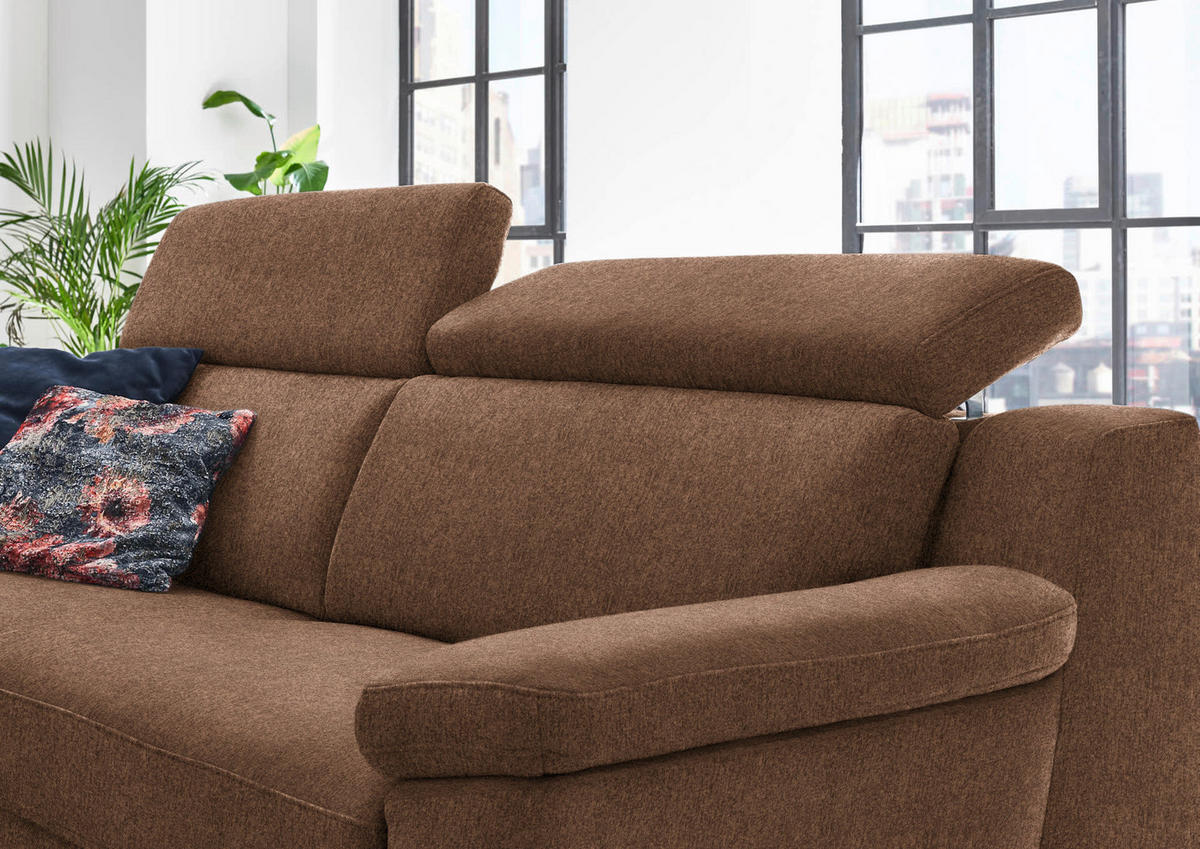 3-SITZER-SOFA in Chenille Braun  - Schwarz/Braun, Design, Textil/Metall (230/104/104cm) - Valdera
