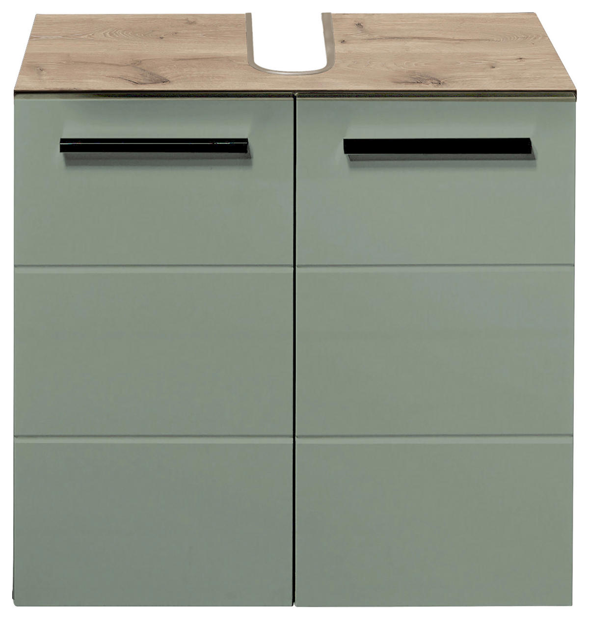 WASCHBECKENUNTERSCHRANK 60/62/31 cm  - Eichefarben/Schwarz, Basics, Holzwerkstoff/Kunststoff (60/62/31cm) - MID.YOU
