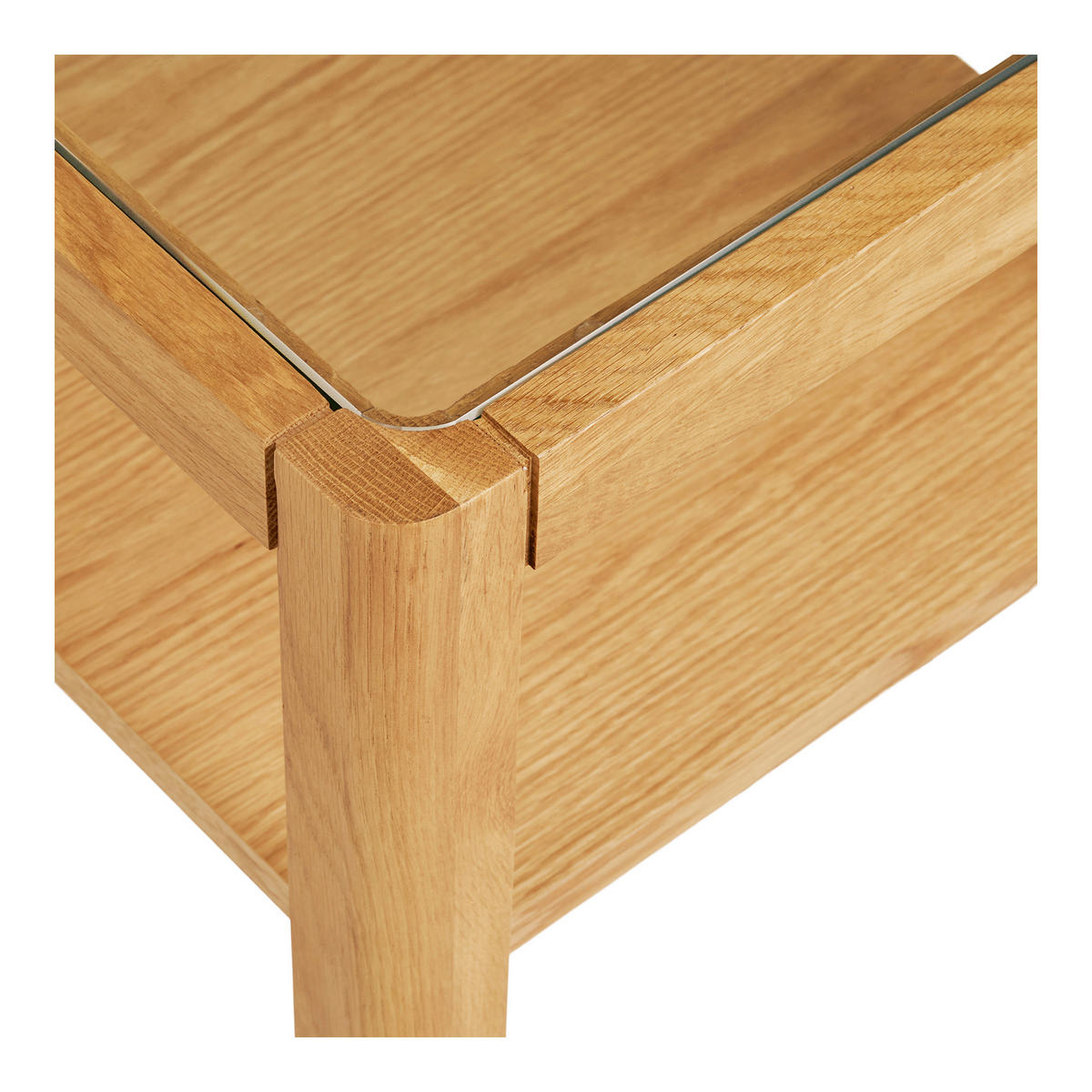 BEISTELLTISCH in Holz, Holzwerkstoff 40/40/45 cm  - Eichefarben, Design, Glas/Holz (40/40/45cm) - MID.YOU