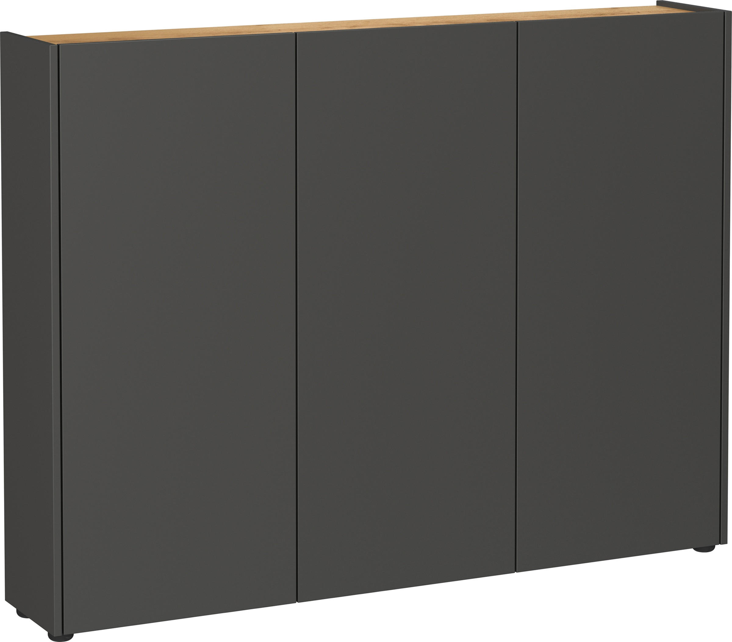 SCHUHSCHRANK Graphitfarben, Eichefarben  - Eichefarben/Schwarz, Design, Holzwerkstoff/Kunststoff (138/105/25cm)