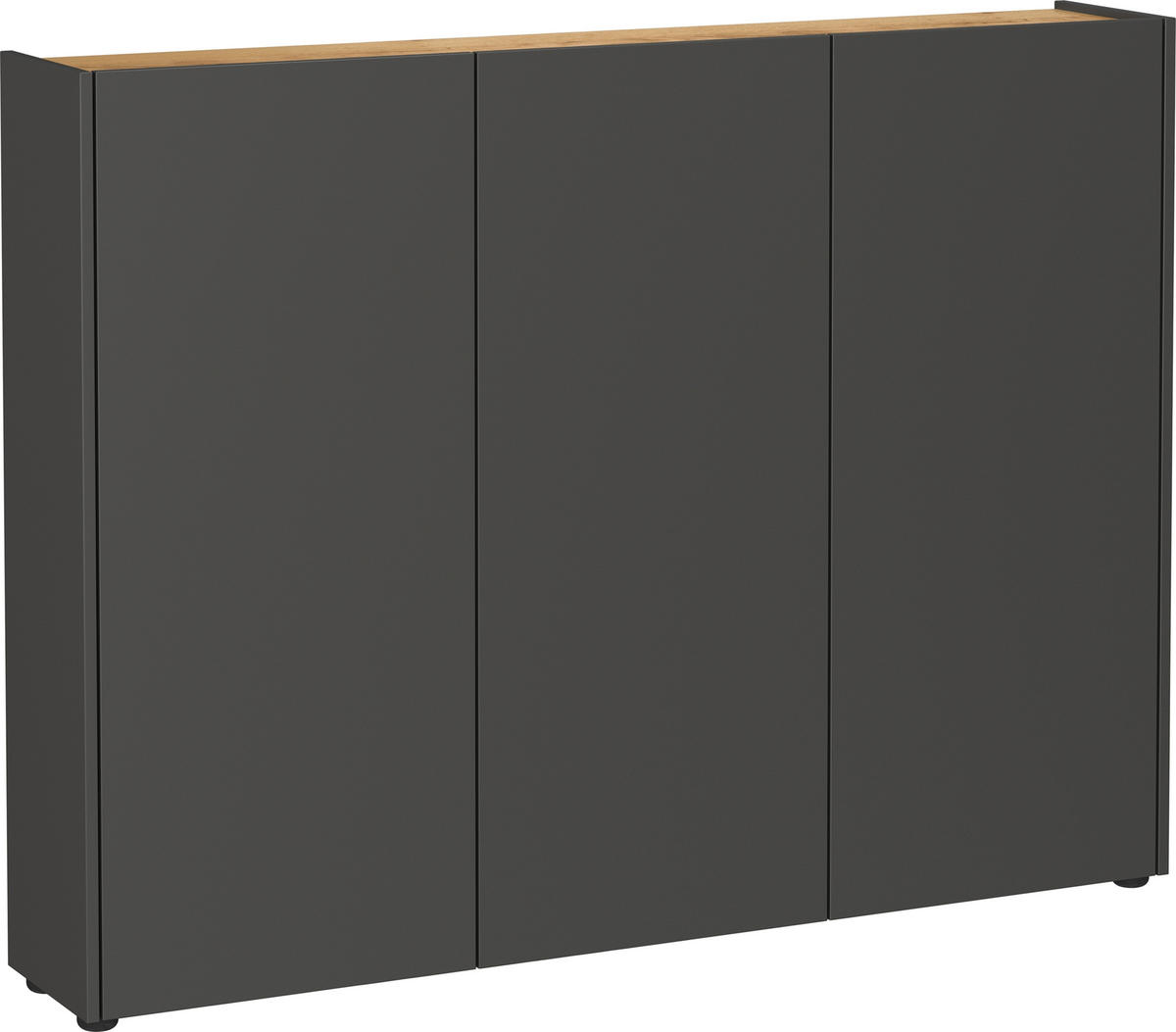 SCHUHSCHRANK Graphitfarben, Eichefarben  - Eichefarben/Schwarz, Design, Holzwerkstoff/Kunststoff (138/105/25cm)