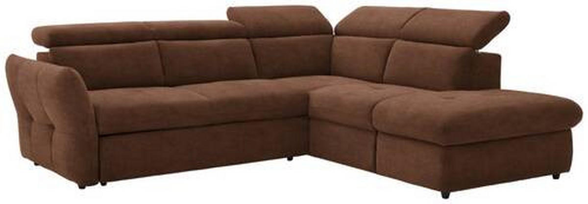 ECKSOFA in Mikrofaser Braun  254/224 cm  - Schwarz/Braun, Design, Kunststoff/Textil (254/224cm) - Stylife