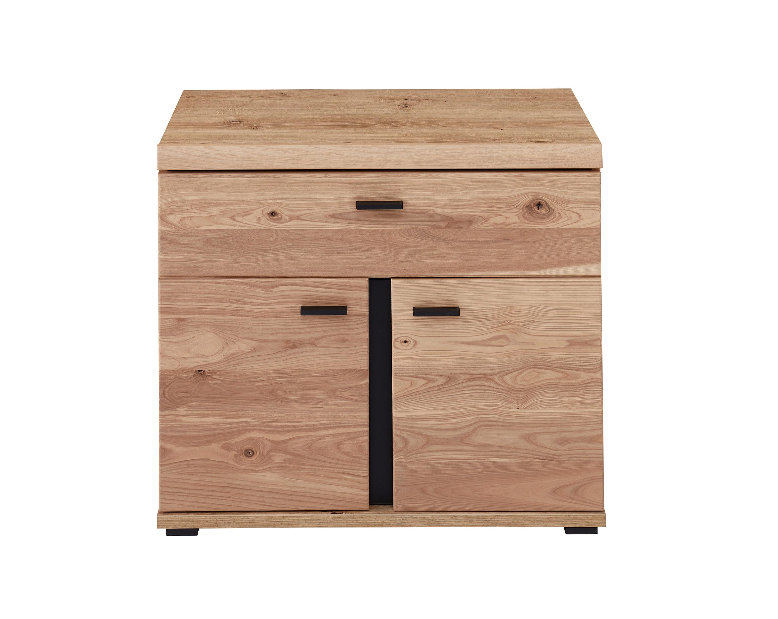 AKTENSCHRANK massiv Eschefarben, Eiche Artisan  - Eschefarben/Schwarz, MODERN, Holzwerkstoff (77/67/38cm) - MID.YOU