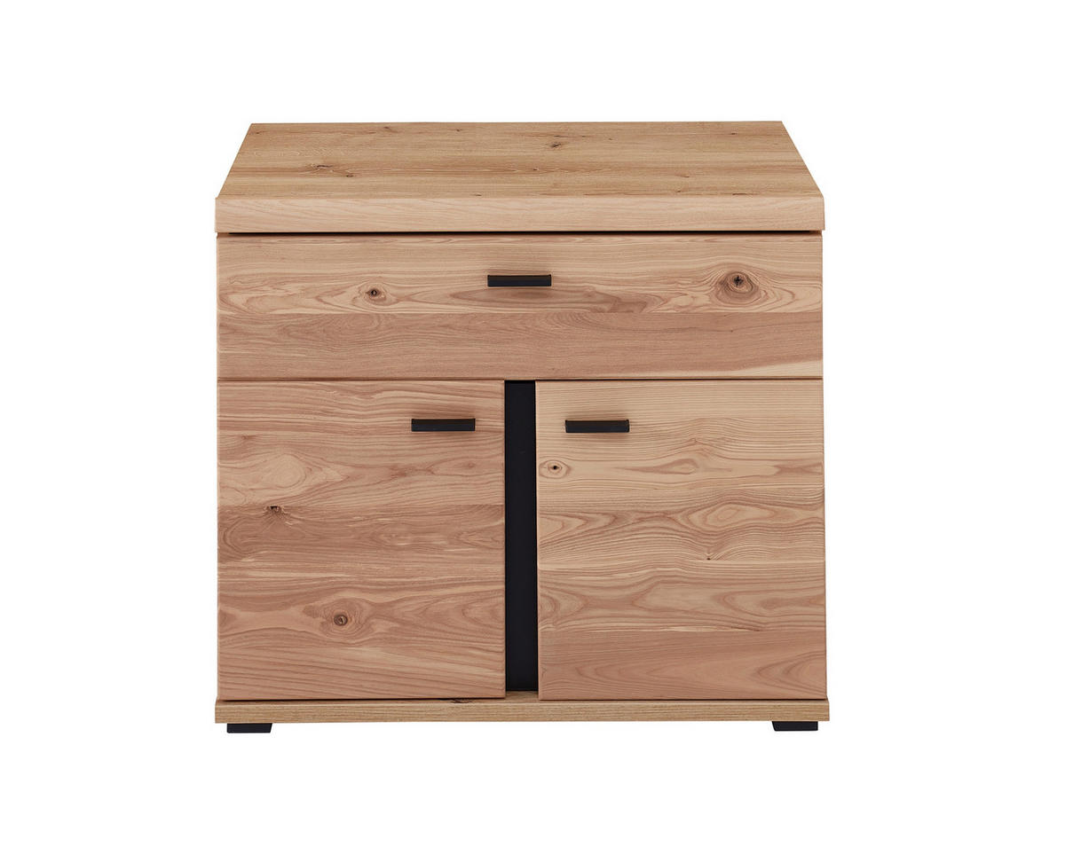 AKTENSCHRANK massiv Eschefarben, Eiche Artisan  - Eschefarben/Schwarz, MODERN, Holzwerkstoff (77/67/38cm) - MID.YOU