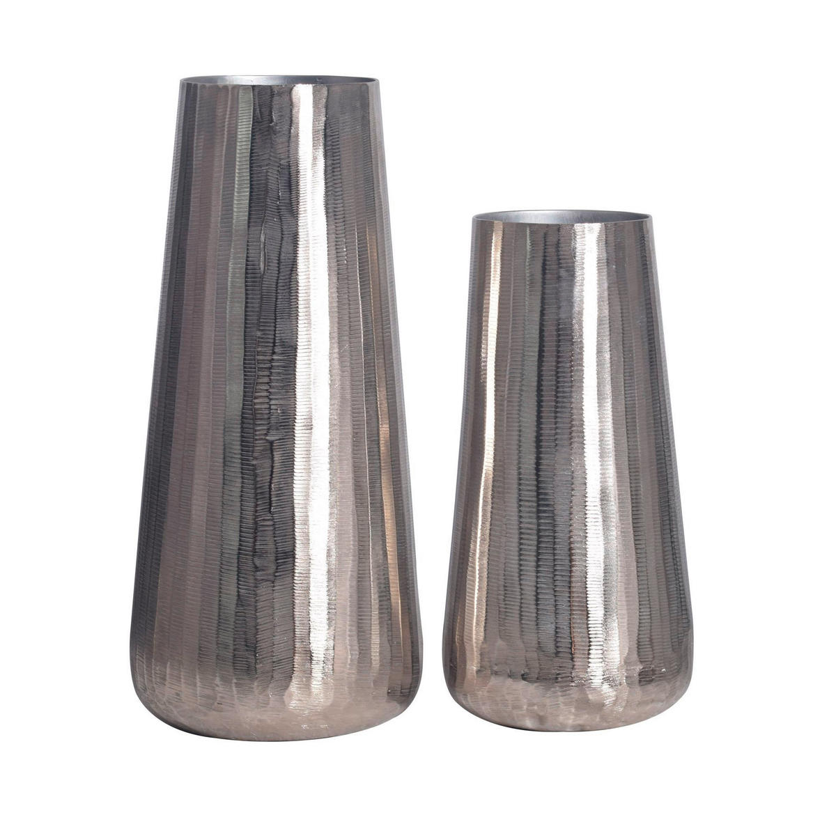 DEKOVASE  - Silberfarben, Design, Metall (21/45/21cm) - Livetastic