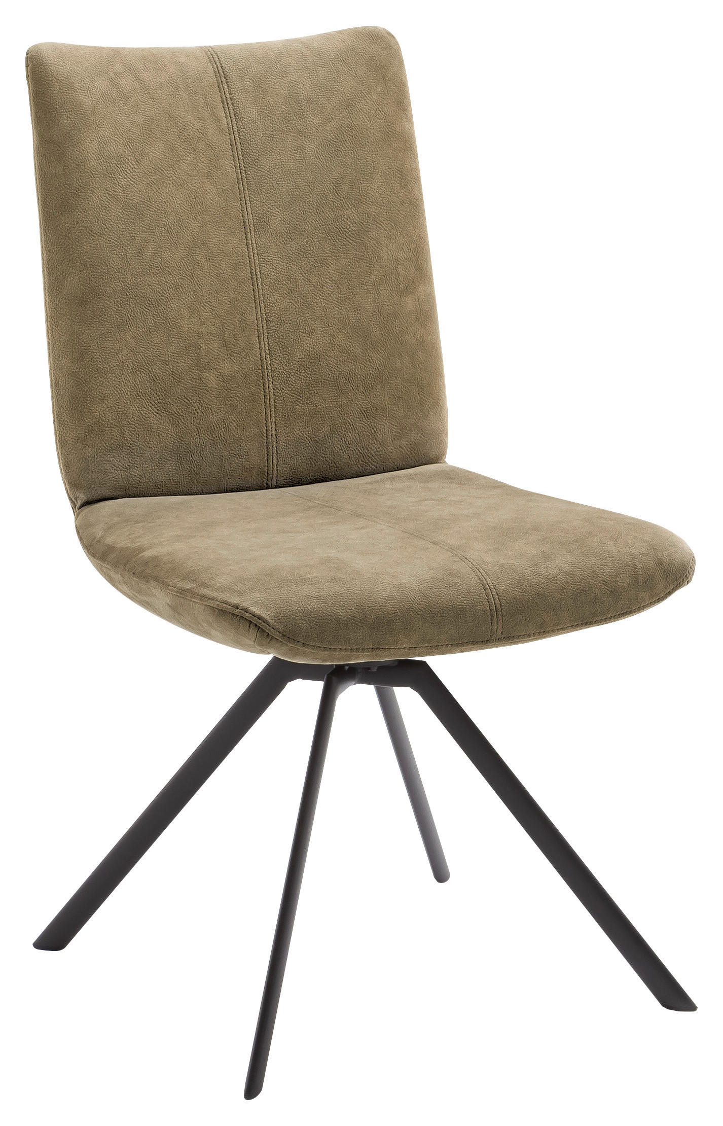 STUHL  in Edelstahl Mikrofaser  - Anthrazit/Grün, Design, Textil/Metall (53/91/66cm) - Venjakob