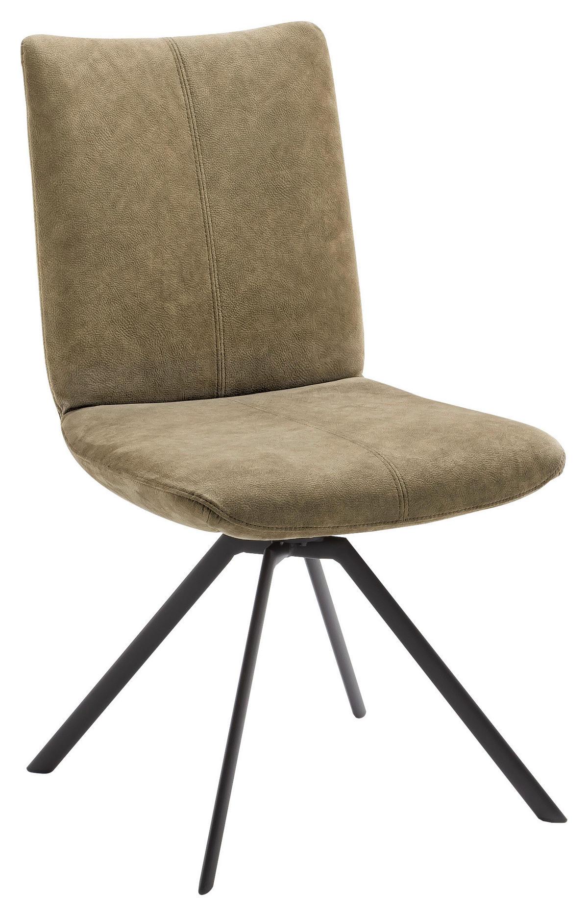 STUHL  in Edelstahl Mikrofaser  - Anthrazit/Grün, Design, Textil/Metall (53/91/66cm) - Venjakob
