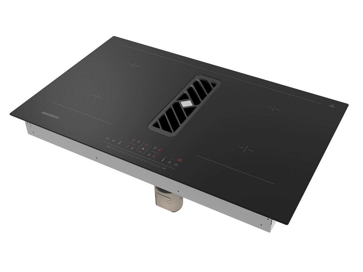 HÄLL MED INBYGGD KÖKSFLÄKT 2300630835201-45  - svart, Basics, glas (83/20/51,5cm) - Respekta