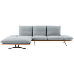 ECKSOFA in Flachgewebe Hellgrau  - Hellgrau/Schwarz, Design, Holz/Textil (159/314cm) - Dieter Knoll