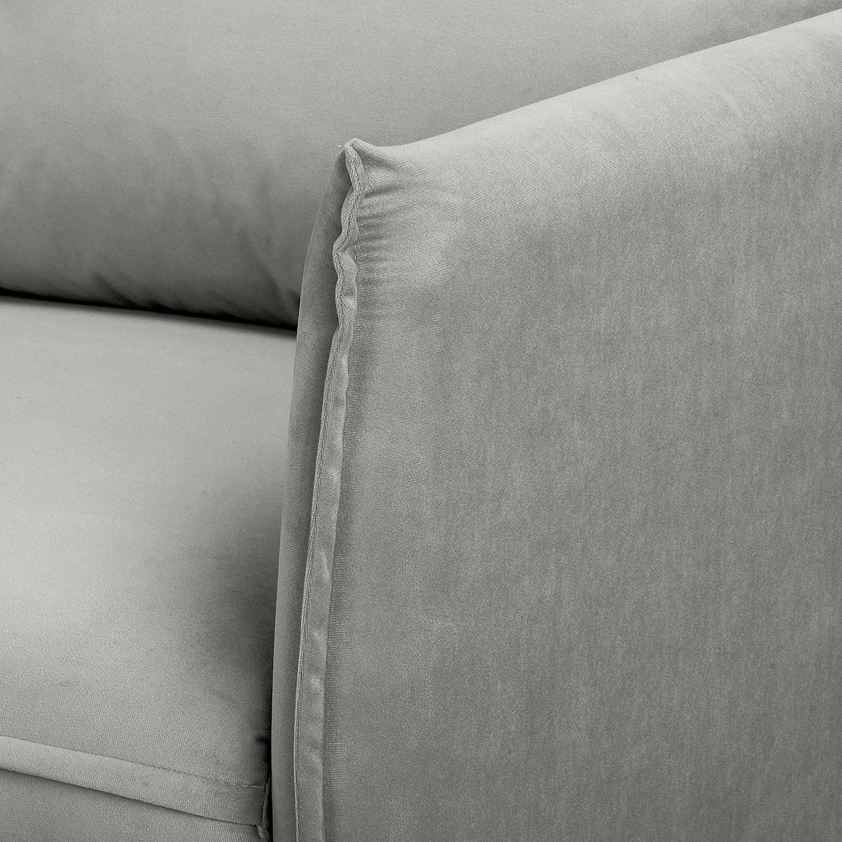 SESSEL in Samt Dunkelgrau  - Dunkelgrau/Schwarz, Design, Holz/Textil (74/86/100cm) - P & B