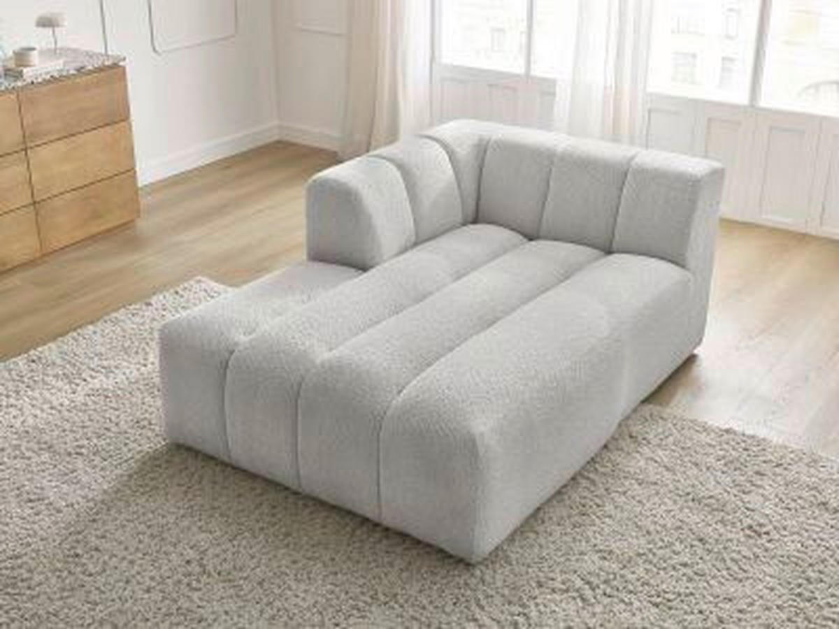 SOFAELEMENT ANNECY Bouclé Hellgrau  - Hellgrau/Schwarz, MODERN, Kunststoff/Textil (120/72/170cm)