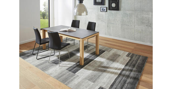 ESSTISCH in Holz, Kunststoff 180(280)/90/75 cm - Eichefarben/Graphitfarben, Design, Holz/Kunststoff (180(280)/90/75cm) - Dieter Knoll
