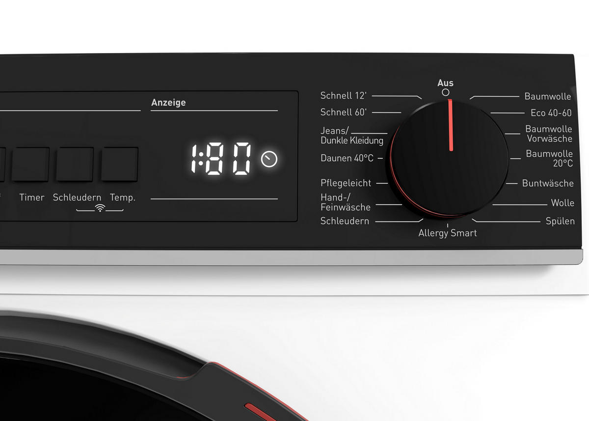 WASCHMASCHINE ES-WNFB214CWDA-DE   - Schwarz/Weiß, Trend, Kunststoff (59,7/84,5/63,2cm)