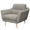 SESSEL Webstoff Grau  - Buchefarben/Grau, Design, Holz/Textil (92/87/88cm) - Livetastic