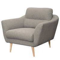 SESSEL in Webstoff Grau  - Buchefarben/Grau, Design, Holz/Textil (92/87/88cm) - Livetastic