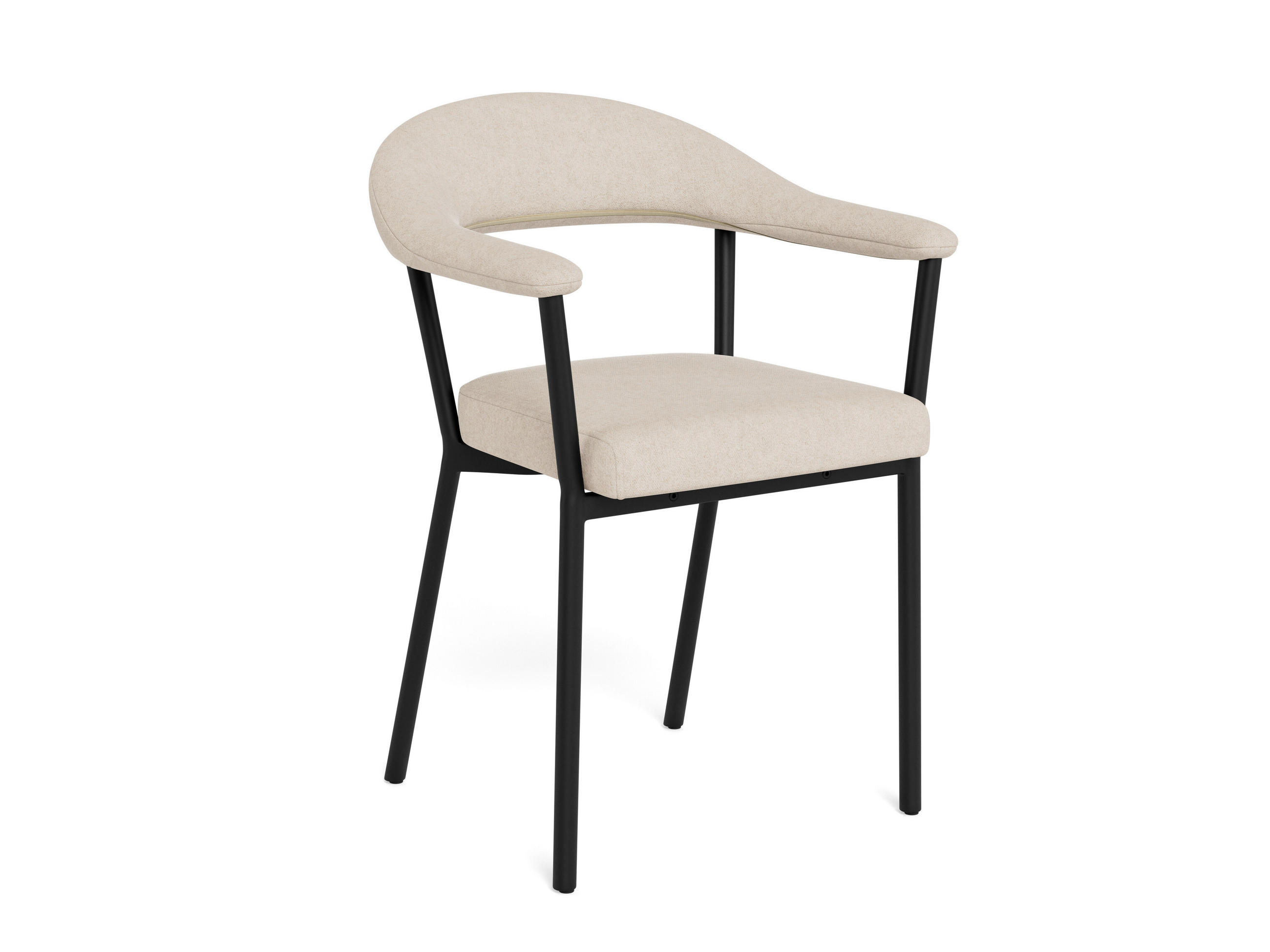 ARMLEHNSTUHL   Flachgewebe  - Sandfarben/Schwarz, MODERN, Textil/Metall (56/78/53cm) - MID.YOU