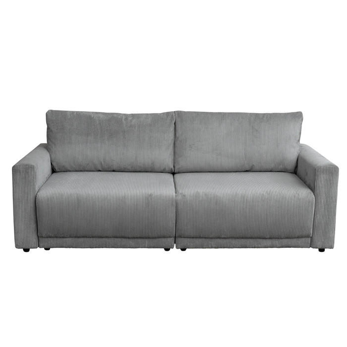 Colțar, lemn, plastic, textil, gri - negru/gri, Design, plastic/lemn (233/95/165cm) - Carryhome