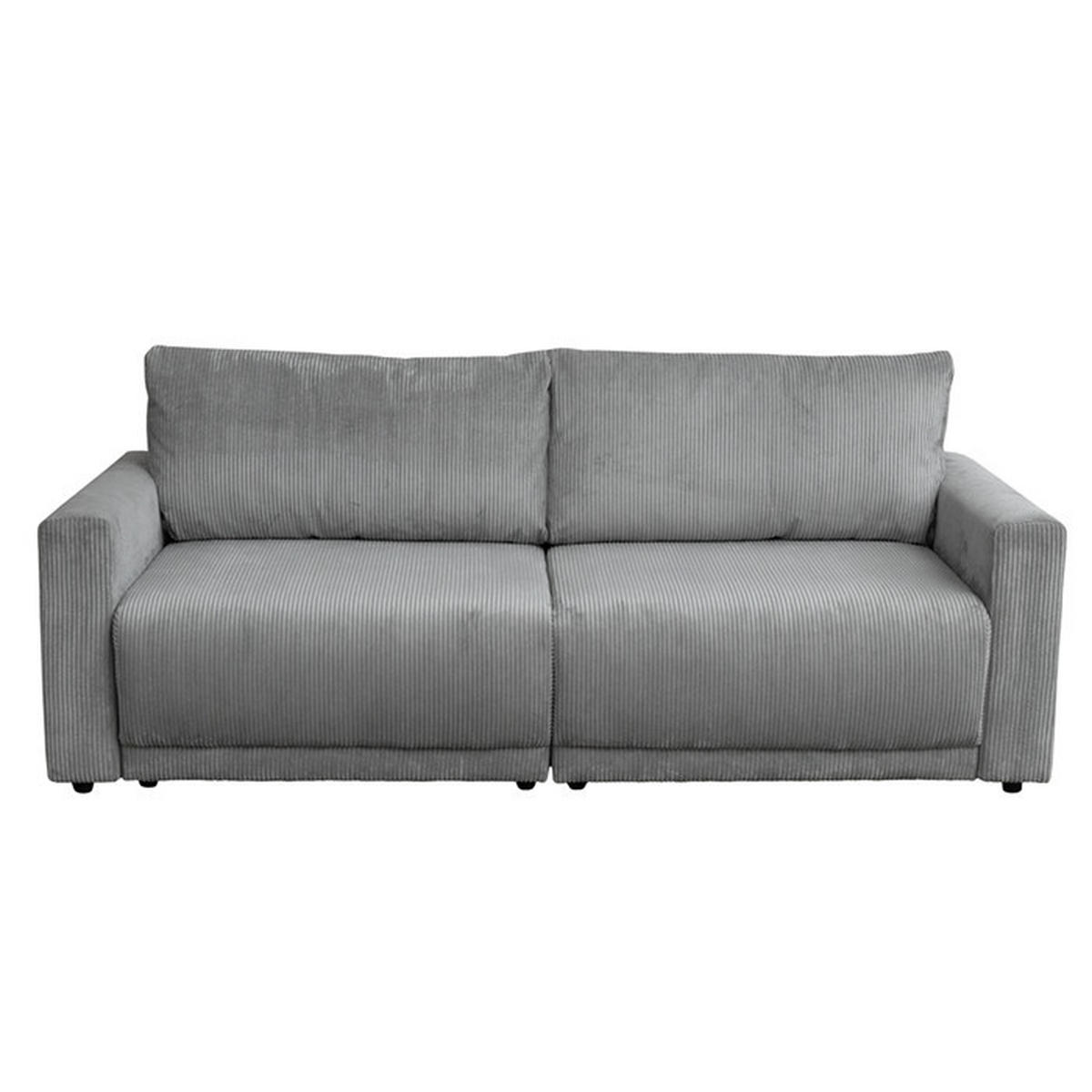 Colțar, lemn, plastic, textil, gri - negru/gri, Design, plastic/lemn (233/95/165cm) - Carryhome