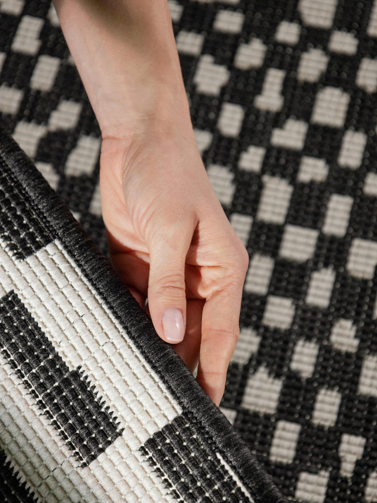 FLACHWEBETEPPICH 200/300 cm Haringey Schwarz, Weiß rechteckig  - Schwarz/Weiß, Design, Kunststoff (200/300cm)